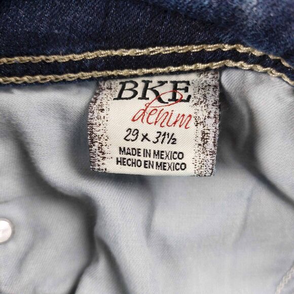 BKE Jeans Womens 29R Blue Sabrina Bootcut Stretch Denim Whiskered Faded Mid Rise - Picture 9 of 11
